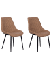 Beliani 2er-Set Esszimmerstuhl MARIBEL in Braun/Schwarz