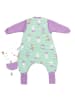 Schlummersack Schlafsack mit Füßen und umklappbaren Bündchen, 2.5 TOG in Mint-Lila