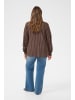 KAFFE curve Langarm-Bluse KCsida Regular fit in Black Coffee / Morel Stripe