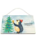 Mr. & Mrs. Panda Schild Pinguin Weihnachtsbaum Design mit Spruch in Weiß