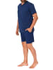 NORMANN Schlafanzug Kurzarm Shorty PyjamaStreifen - 78324 in marine
