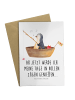 Mr. & Mrs. Panda Grußkarte Pinguin Angelboot mit Spruch in Weiß