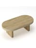 ABRIHOME Ovaler Couchtisch mit Rillenmuster in Natur