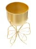 Mauro Ferretti Goldener Metallblumentopf mit Schmetterlingsmotiv, Ø 22 x 40 cm