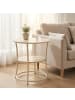 relaxdays Beistelltisch in Natur/ Creme - (H)55 x ø 55 cm