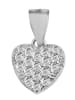 Adeliás Damen 925 Silber Anhänger Herzanhänger mit funkelnden Zirkonia in silber