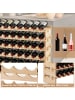 COSTWAY Weinregal Holz stapelbar 101 x 29 x 73 cm in Braun