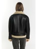 DreiMaster Damen Lederjacke Aus Shearling in Schwarz