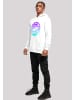 F4NT4STIC Hoodie Retro Alien Weltraum Sonnenuntergang in weiß