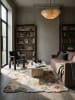 KADIMA DESIGN Teppich Wolle Handgetuftet CHAR Shaped Botanisch Floral Wohnzimmer in Hellrosa