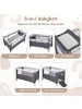 COSTWAY 5 in 1 Beistellbett klappbar in Grau