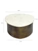 FineBuy Couchtisch in Gold / Marmor / 63x63x30