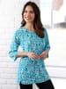 Sieh an! Longshirt in aquamarin-bedruckt