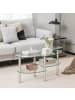 COSTWAY Couchtisch Glas 89x50x45cm in Transparent