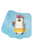 Mr. & Mrs. Panda 2er Set Topflappen Pinguin Kokosnuss ohne Spruch in Eisblau