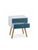 relaxdays Beistellschrank in Weiß-Türkis - (B)41 x (H)58 x (T)48 cm
