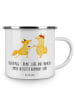Mr. & Mrs. Panda Camping Emaille Tasse Ehevertrag Liebe Finanzen... in Weiß