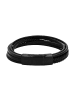 s.Oliver Armband Edelstahl, IP Schwarz, Leder in Schwarz