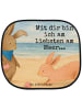 Mr. & Mrs. Panda Auto Sonnenblende Hasen Muschel Design mit Spruch in Weiß
