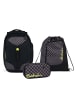 Satch Schulrucksack-Set MATCH Dark Skate in Schwarz 3-teilig