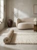 KADIMA DESIGN Teppich Hochflor Shaggy Waschbar Einfarbig RHEIN Strapazierfähig in Creme