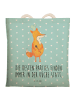 Mr. & Mrs. Panda Stofftasche Fuchs Koch mit Spruch in Türkis Pastell