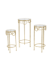Mauro Ferretti Set aus 3 runden, goldfarbenen Metalltischen, Ø cm 33x70-28x60-23x50