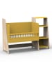 Mathy by Bols "Asymetry" Baby Beistellbett umbaubar zum Schreibtisch mit 1 Regal