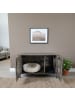 relaxdays Katzenschrank "Industrial" in Dunkelbraun/ Schwarz - (B)80 x (H)50,5 x (T)45 cm