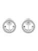 Adeliás Damen Ohrstecker Anker aus 925 Silber mit Zirkonia in silber
