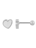 Adeliás Damen Ohrringe – Ohrstecker Herz aus Edelstahl mit Perlmutt in silber