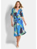 GOLDNER Kurzgröße:  Druckkleid mit organischem Muster in blau / grün / gemustert