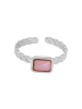 Steel_Art Ring mit fliederfarbenden Stein Damen Nomin silberfarben in silberfarben poliert