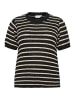 KAFFE curve Strickpullover KCisabel Loose fit in Black/Antique white Stripe