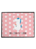 Mr. & Mrs. Panda Tischunterlage Einhorn Spaziergang mit Spruch in Rot Pastell