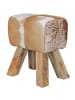KADIMA DESIGN Design Turnbock Sitzhocker Ziegenfell Braun / Weiß 40 x 30 x 47 cm