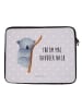 Mr. & Mrs. Panda Notebook Tasche Koalabär mit Spruch in Grau Pastell
