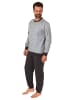 NORMANN Langarm Schlafanzug Pyjama Bündchen print - 77921 in anthrazit