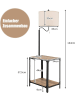 COSTWAY 2 in 1 Nachttischlampe drehbar in Beige