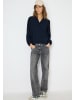 Cecil Bluse in Unifarbe in Blau