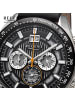 Regent Analog-Armbanduhr Regent Lederarmband schwarz, orange extra groß (ca. 46mm)