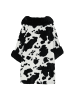 imala Damen Poncho in Schwarz Wollweiss