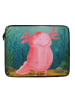 Mr. & Mrs. Panda Laptop Tasche Axolotl Glücklich Design ohne Spruch in Weiß