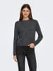 ONLY ONLTAMMY LS LACE MIX O-NECK BF KNT in Dark Grey Melange