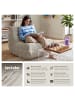 tectake Relaxsessel Logo, 95 x 100 x 75 cm, Samtcord beige
