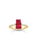 Thomas Sabo Ring Mit Goldbär Blau Rot in gold, rot, weiß