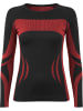 normani 2x Damen Thermooberteil Langarm Shirt Skiunterwäsche in Schwarz/Rot