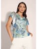 MADELEINE Modisches Strickshirt im Allover-Print in hellsalbeigrün / multicolor