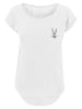 F4NT4STIC Long Cut T-Shirt Looney Tunes Bugs Bunny Breast Print in weiß