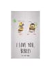 Mr. & Mrs. Panda Gästehandtuch Bienen Paar mit Spruch in Grau Pastell